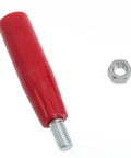 Red handle with threaded end and nut for Red M12 Threaded Lathe Hand Wheel With Revolving Crank Handle And Nuts For Housing Construction