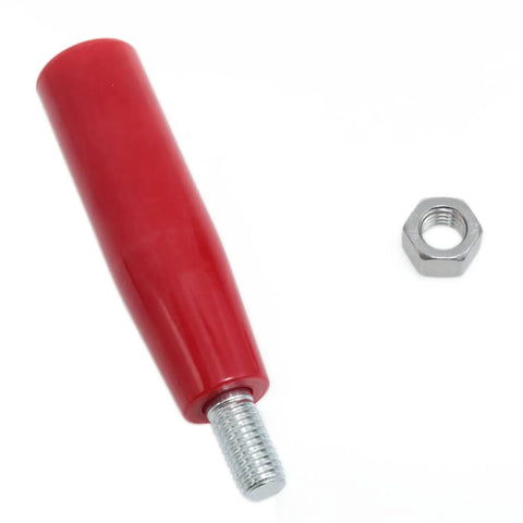 Red handle with threaded end and nut for Red M12 Threaded Lathe Hand Wheel With Revolving Crank Handle And Nuts For Housing Construction