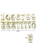12 Piece Clock Numerals Kit For DIY Repair Arabic And Roman Digits Quartz Wall Clock Parts in gold plastic