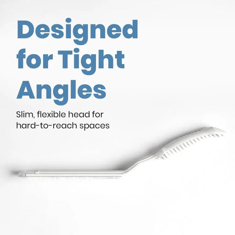 Paint Behind Toilet Tool Kit With 12-Inch Reach Flat Brush on white background, highlighting slim, flexible design for tight angles