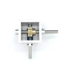 Compact Worm Gear Reducer Box Rocking A 90 Degree Right Angle Design with brass gear and alloy casing for motor drives.
