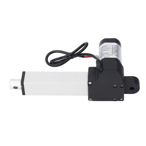 24V DC Electric Linear Actuator 800N With 100mm Stroke And End Limit Switch Rugged Aluminum Tube Frame ABS Connectors Built To Last Yet Smooth Linear Motion For DIY Projects And Industrial Automation, side view