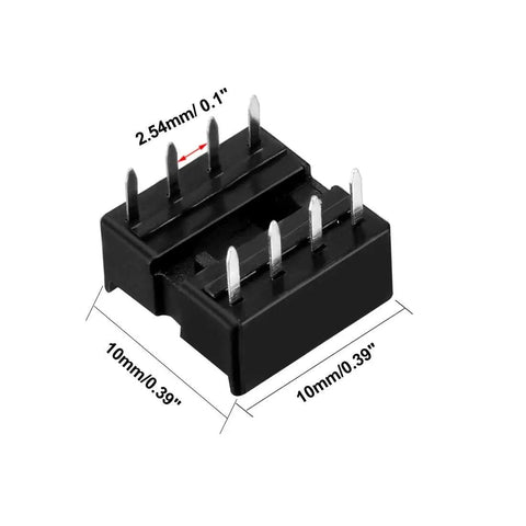 DIP IC Socket Adapter Solder Type 2.54mm Pitch Dual Row 8 Flat Pins 7.6mm Row Pitch 20 Pack Reusable IC Socket Holder