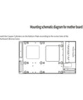 Mounting schematic diagram for motherboard installation instructions with copper cylinder placements.