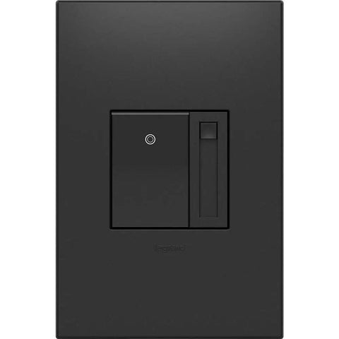 Adorne 450W Paddle Dimmer Switch In Graphite Finish, Rocking On Off Control With Smooth Dimmer Slider, Modern Wall Switch