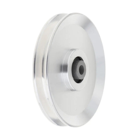 CNC Machined Bearing Pulley Wheel For Strength Training Equipment And Gym Machines 120mm Silver Aluminum Alloy Replacement Part With Wear Resistant Durability And Precise Alignment For Consistent Smooth Operation, 120mm silver pulley wheel