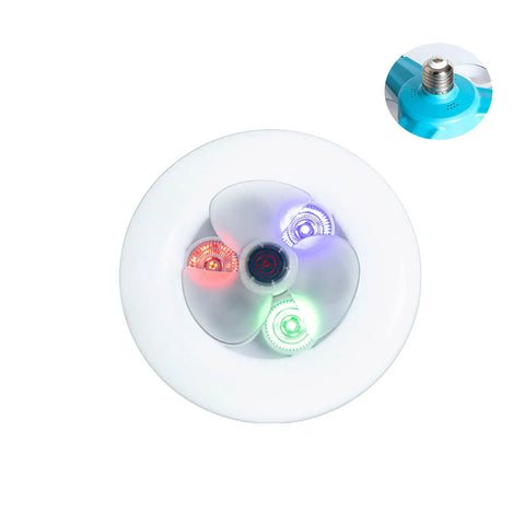 Low Profile Ceiling Fan with Lights Modern Dimmable Ceiling Light Fan 3 Gear Working Mode Fan Ceiling Lamp for Home, white LED lighting and colorful fan blades.
