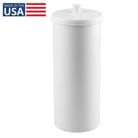 Freestanding Toilet Paper Storage Holder With Lid For 3 Extra Rolls White Floor Stand Organizer For Bathroom Discreet Modern Design
