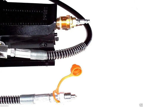 10,000 PSI 10 Ton Porta Power Hydraulic Air Foot Pump With Control Lift 5 Ft Hose and Swivel Hose Connectors