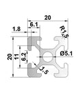 Heavy Duty 20 x 20 Aluminum T Slot Extrusion 1600mm Black 4 Pack for DIY Projects and Industrial Builds Pro Grade European Standard Anodized Linear Rail Profiles 2020 Series Built To Last For Custom Frames And Machinery. 20x20 profile cross section