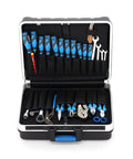 Pro Grade 100 Piece Tool Set In Durable Hard Shell Case With Aluminum Frame open showcasing tools inside