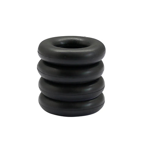 4 Pack Bobbin Winder Rubber Tire O Ring Set For Singer Sewing Machines Replacement Parts Compatible With Models 15-91 66-16 99K 128-3 Includes 1 1/8 In Outer Diameter 9/16 In Inner Diameter And 1/4 In Thick black rubber rings stacked
