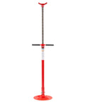 Short Underhoist Support Stand 1500 Lb Capacity Adjustable Height Range For Engine Swap And Suspension Work Fits Two Post Lifts Garage Wrenching Essential For Car Enthusiasts And Pro Mechanics in vibrant red color.