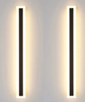 2 Pack Outdoor Wall Lights 32 Inch 24W IP65 Frosted Acrylic LED Modern Rectangular Black Wall Fixtures For Bathroom Balcony Porch Courtyard Exterior Living Space