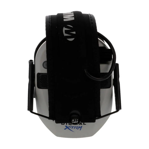 Front view of Razor Digital XTRM Bluetooth Hunting Earmuffs with Sound Enhancing Tech, gel earpads and mesh headband.