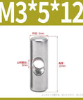 Easy Install Barrel Nut Dowel Set M3 5x10 to 30mm in 304 Stainless Steel Embedded Bolts shown with dimensions in mm