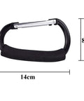 Image showing size dimensions for Two Pack Carabiner Stroller Hook Organizer For Hanging Purses Diaper Bags And Shopping Bags