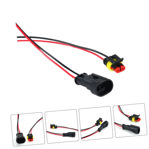 Grab These Sweet 12 Piece Auto Electrical Quick Connectors To Spice Up Your Wire Harness Kit With Gnarly Weather Proof Seals For Durable Car Maintenance. 12-piece black and red waterproof car wiring connectors with sealed terminals