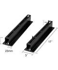 Heavy Duty Garage Ceiling Storage Rack System With Overhead Bin Slide Track Rails For Five Bins, Six Pack, black steel rails