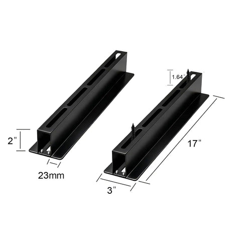 Heavy Duty Garage Ceiling Storage Rack System With Overhead Bin Slide Track Rails For Five Bins, Six Pack, black steel rails