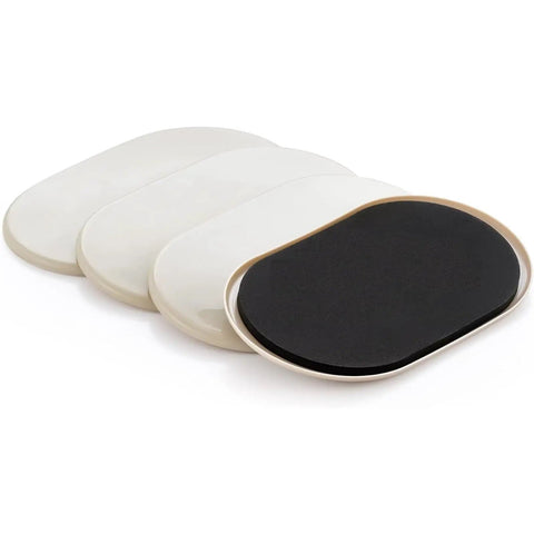 4 heavy duty glide pads for carpet, tough plastic, smooth sliding surface for furniture rearrangement, floor protection.