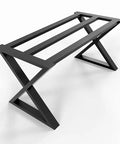 Beefy Heavy Duty Metal Table Base Built To Last With 700 Lb Capacity 28 Inch Height Industrial Table Frame, angled view