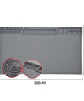 Heavy Duty Silicone Welding Work Mat With Massive Workspace For Soldering And Heat Resistance Pro Level Table Pad top view showing compartments and textured surface.