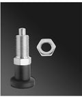Hella Tough M6 Stainless Steel Spring Return Knurled Thumb Wheel Knob with Heavy Duty Indexing Pin and Reliable Coil Detent Action for Go Getter Daily Shop Use, showing knob and nut.