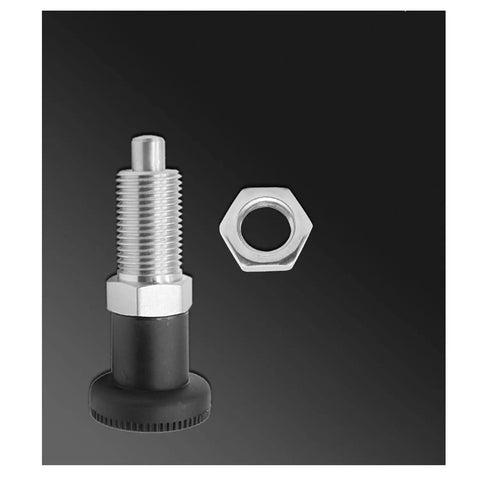 Hella Tough M6 Stainless Steel Spring Return Knurled Thumb Wheel Knob with Heavy Duty Indexing Pin and Reliable Coil Detent Action for Go Getter Daily Shop Use, showing knob and nut.