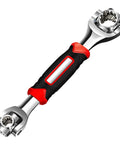 52 In 1 Universal Socket Wrench Set With 360 Degree Rotating Head And Rubber Handle, Stainless Steel Multi Tool for Repairs