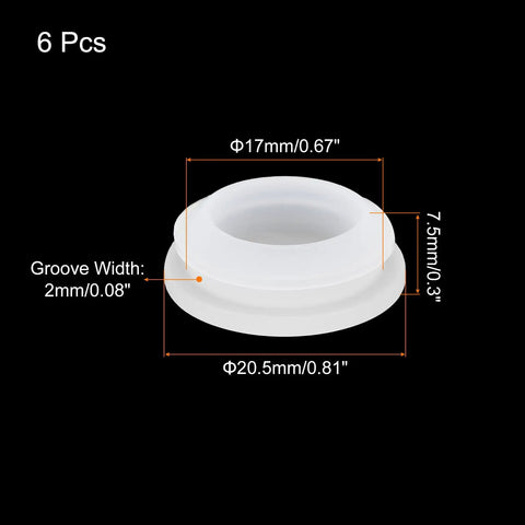 Rock Solid Clear Premium Silicone Snap In Locking Hole Plugs For Cabinet Panel Bulkhead And Furniture Hardware With Slick Fit Waterproof Seal Round Grommet_caps measuring 17mm.