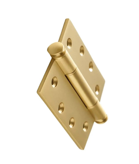 Thick Solid Brass Door Gate Hinge Set Four Pack With Matte Antique Finish Heavy Duty And No Squeak Operation close-up