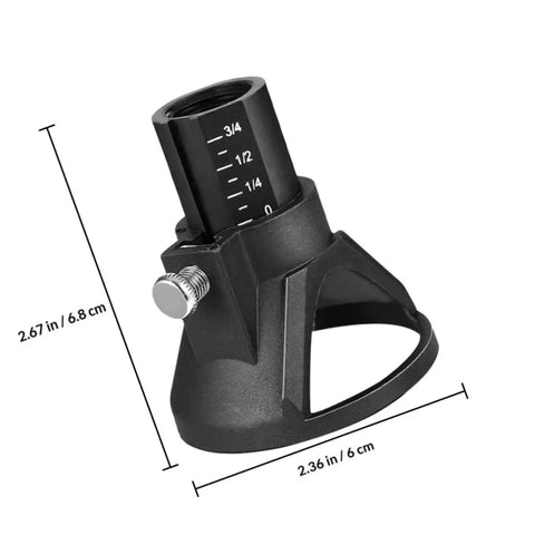 Top Tier 2PC Electric Locator Rotary Tool Attachment Kit For Precision Carving Polishing Grinding Drilling Guide System With High-Selected Burrs And Screws For Ultimate Accuracy On Your Next DIY Project, featuring adjustable depth and black finish.