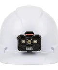 Non-Vented Cap Style Hard Hat With Padded Odor-Resistant Self-Wicking Sweatband featuring front lamp mount, white color
