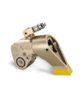 Built Like A Tank Heavy Duty Hydraulic Torque Wrench, alloy steel ratchet driver, one-way tool with yellow tip, for garage work.