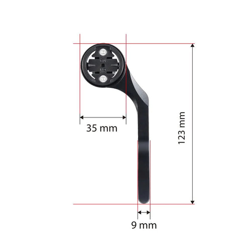 Out Front Aluminum Bicycle Computer Mount for Garmin Edge 200 500 510 800 810 1000 GPS dimensions and CNC machined design