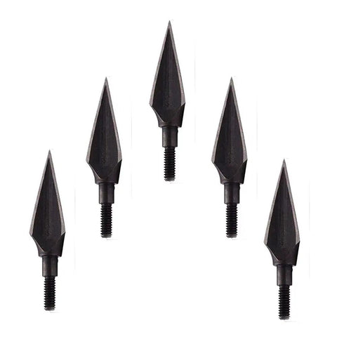 Pack Of 6 120 Grain Traditional Archery Broadheads For Compound Bow Hunting, razor sharp fixed blade arrow tips displayed