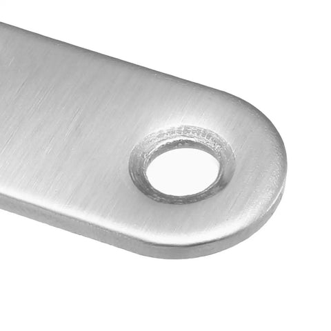 Close-up of silver tone 10 Pack Repair Plates 37mm By 16mm Flat Mending Brackets Connector For Wood Metal Furniture DIY Projects