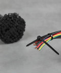 Heavy Duty Self Locking Zip Ties Provide A Rock Solid Nylon Cable Wrap Setup For Electricians With Assorted Sizes In A 100 Piece Fire Resistant Pack securing multiple colorful wires.