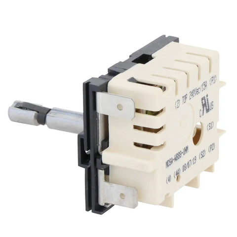 Samsung Energy Regulator Infinite Switch DG44-01002A Replacement, white plastic casing, metal stem, compatible with Samsung ovens