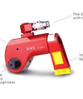 Heavy Duty Hydraulic Torque Wrench With 360 Multidirectional Swivel Square Drive And Quick Release Fittings Forged Steel Components Killer Torque Output Rock Solid Reliability For Fleet Vehicles And Heavy Equipment No Fuss Operation, showing compact aluminum-titanium design and swivel features.