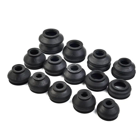 14x Ball Joint Rubber Boot Covers Track Rod End Kit With Tongue And Groove Fastening For Easy Drive Shaft Boot Replacement Multipack Pro Grade Flexible Lasting Protection For Full Lock Steering No Dismantling Required, 14 black rubber boots