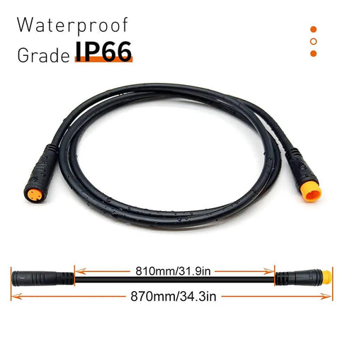 Universal Waterproof Ebike Extension Cable Kit For Throttle Display Ebrake Shift Sensor Hub Motor And Mid Motor Signals With 2Pin To 9Pin Connectors And Male And Female Ends For Easy Plug And Play Setup