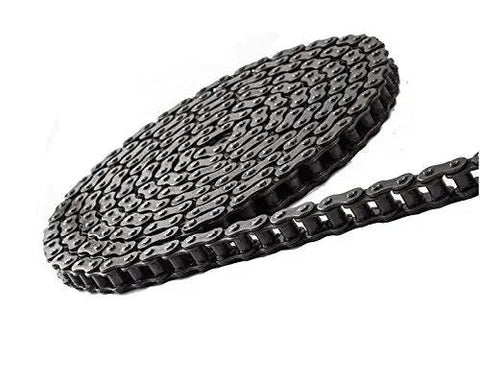 40H Heavy Duty Roller Chain With One Connecting Link, 10 Feet, 0.5 Inch Pitch, Tensile Strength 4000 Lb displayed coiled on white background