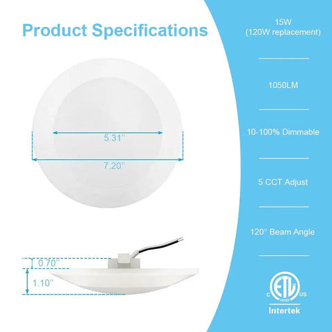 4 Pack LED Downlights With Junction Box 6 Inch Recessed Ceiling Lights 14W Dimmable 100W Equivalent 1000 Lumen Warm White 3000K
