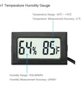 Quad Pack Mini Digital Hygrometer Thermometer With External Probe LCD Display showing 64% humidity and 85°F temperature