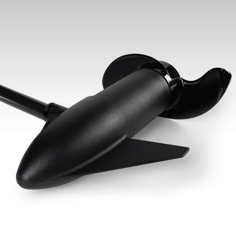 Dead Reliable Transom Mount Electric Trolling Motor With 55 Pound Thrust And 42 Inch Shaft for Freshwater Fishing Boats propeller close-up.