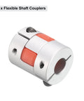 Aluminum Plum Shaft Coupling 10mm To 14mm Bore L35xD30 Flexible Coupler Joint For Machines, close-up view