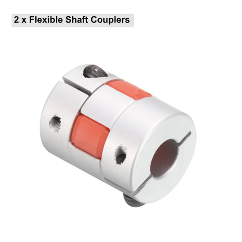 Aluminum Plum Shaft Coupling 10mm To 14mm Bore L35xD30 Flexible Coupler Joint For Machines, close-up view