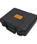 Digital Surface Roughness Meter With LCD Display Portable Precision Gauging Tool in durable black carrying case with handle.
